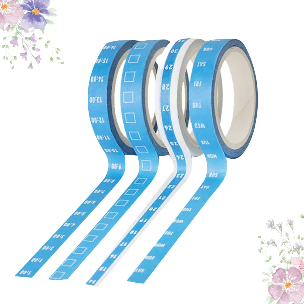 8pcs Time Management Tape Weekly Daily Hourly Plan Reusable Washi For Planner Schedule Organizer Scrapbooking Sticker Masking
