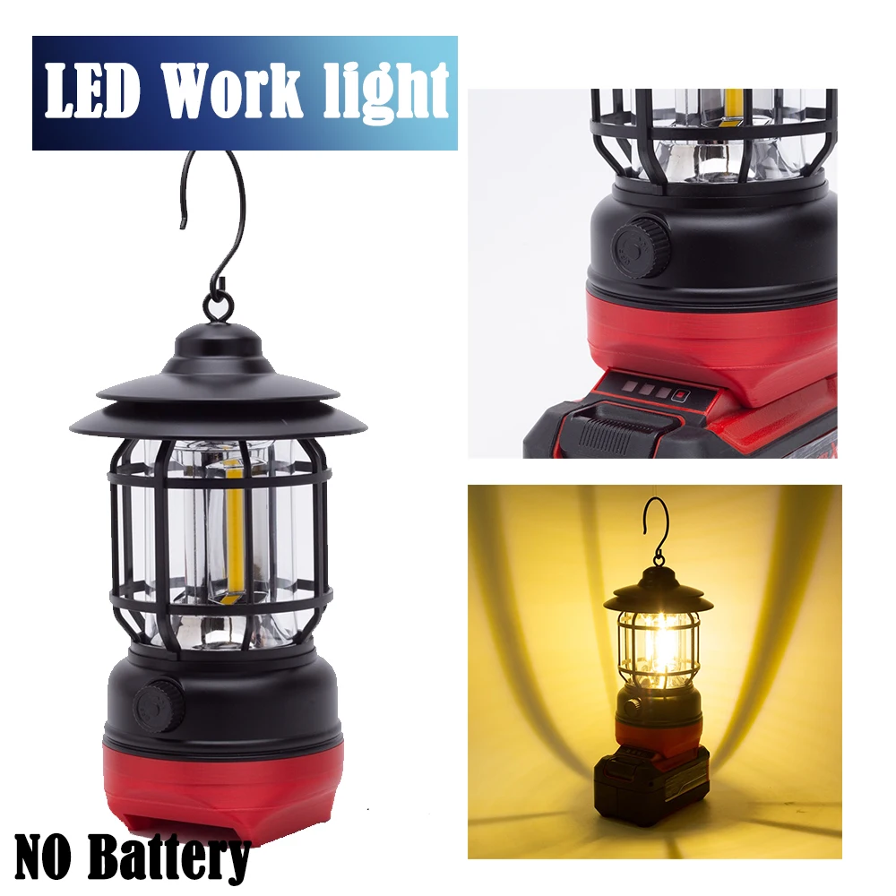 

LED Work Light For Ozito 18V For Einhell power X-Change Portable Camping Lantern Lithium Wireless Hanging Atmosphere Lamp