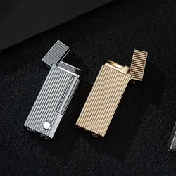 Derui Exquisite Narrow Gas Lighter, Small and Portable Side-sliding Grinding Wheel, High-quality Lighter Gift for Men