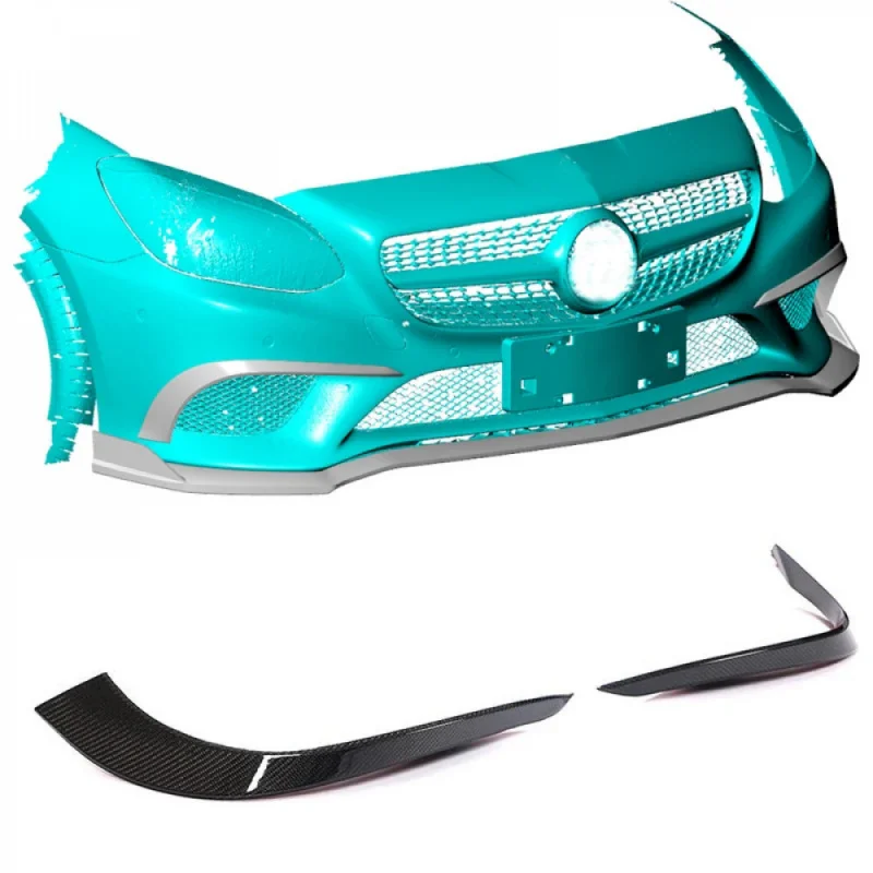 

High Quality Carbon Fiber Front Bumper Canards Sps SLC Class W197 SLC300 Sedan Standard 2017-2019 Vents Fins