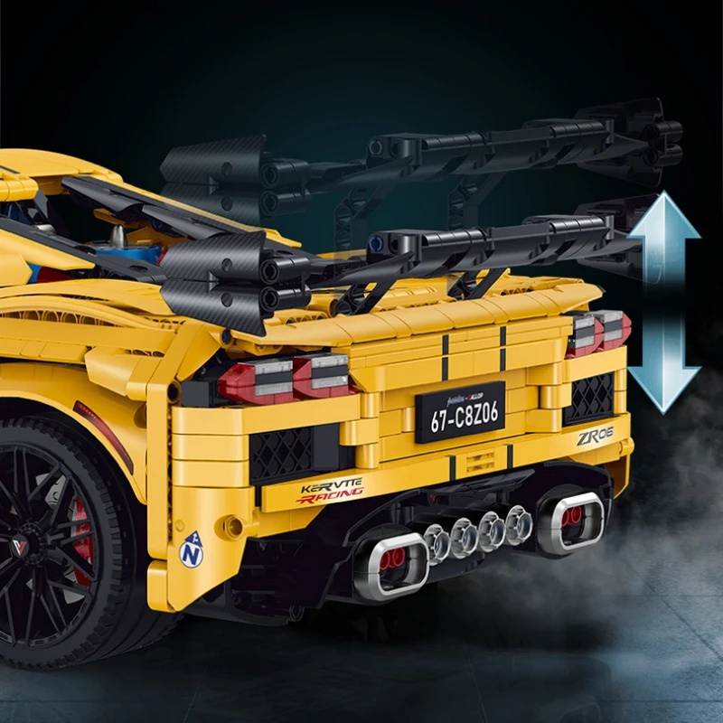 MOC 3788 Corvette C8 Super Sport Car Building Blocks, 1:8 Modelo, Acessório de Tecnologia de Alta Tecnologia, Brinquedos de Tijolos, Novo, Em Stock