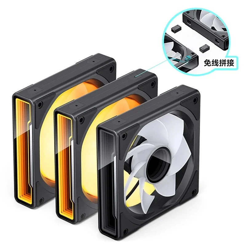 JONSBO ZK-120 3 in 1 12 CM Computerkast Fan 120 MM Reverse Fan 4PIN PWM 5 V ARGB Cooling Slient Fan Draadvrij splicing Koelventilator