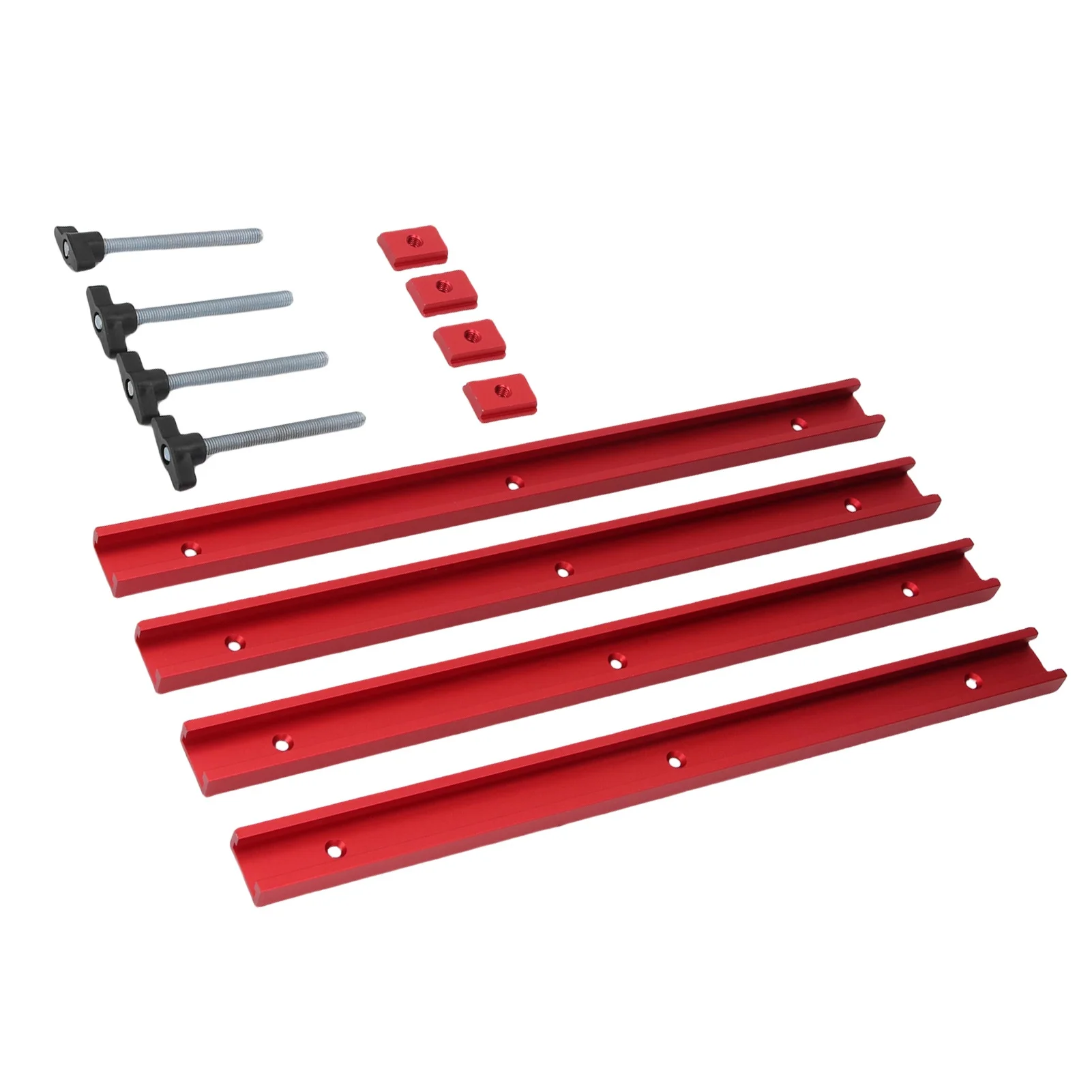 T Slot and M8 Slider Block Set Aluminum Alloy Double Cut Profile Pre Drilled Mounting Holes T Track 400mm for Woodworking Projec