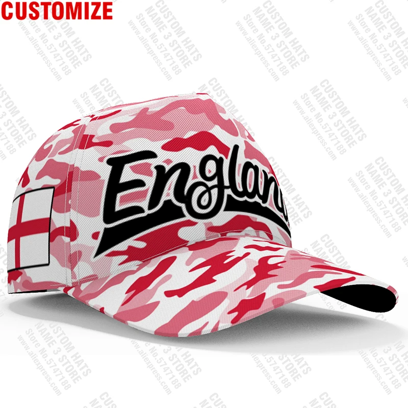 England Baseball Caps Free Custom Made Name British Team Logo Uk Hats Country Travel Britain Nation United Kingdom Flag Headgear