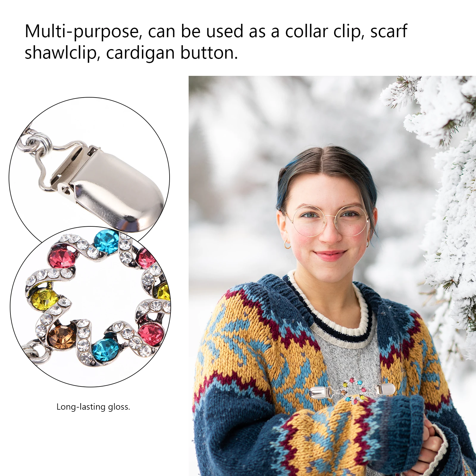 

4pcs Vintage Alloy Brooch Clips Retro Shawl Cardigan Sweater Scarf Clothing Brooches For Women Wedding Casual Wear Fashion