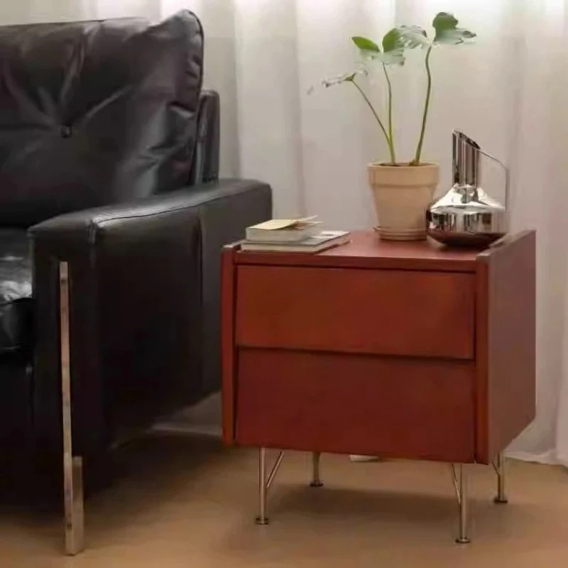 Nordic retro solid wood bedside table household bedroom bedside shelf small cabinet