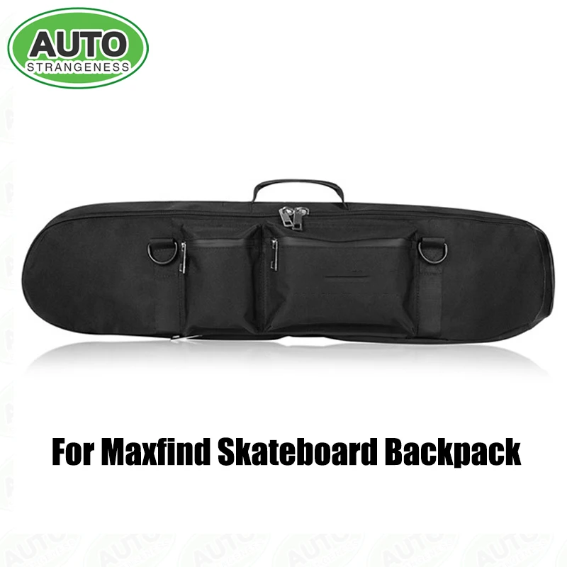 For Maxfind Electric Skateboard Backpack 210D Polyester Waterproof Black Outdoor Multifunctional Carry Storage Bag