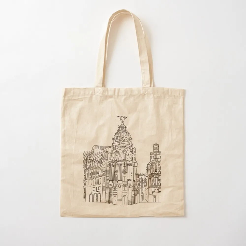 

Gran Via de Madrid Tote Bag bags woman 2025 supermarket folding bag Canvas bag Women's shopping Canvas Tote