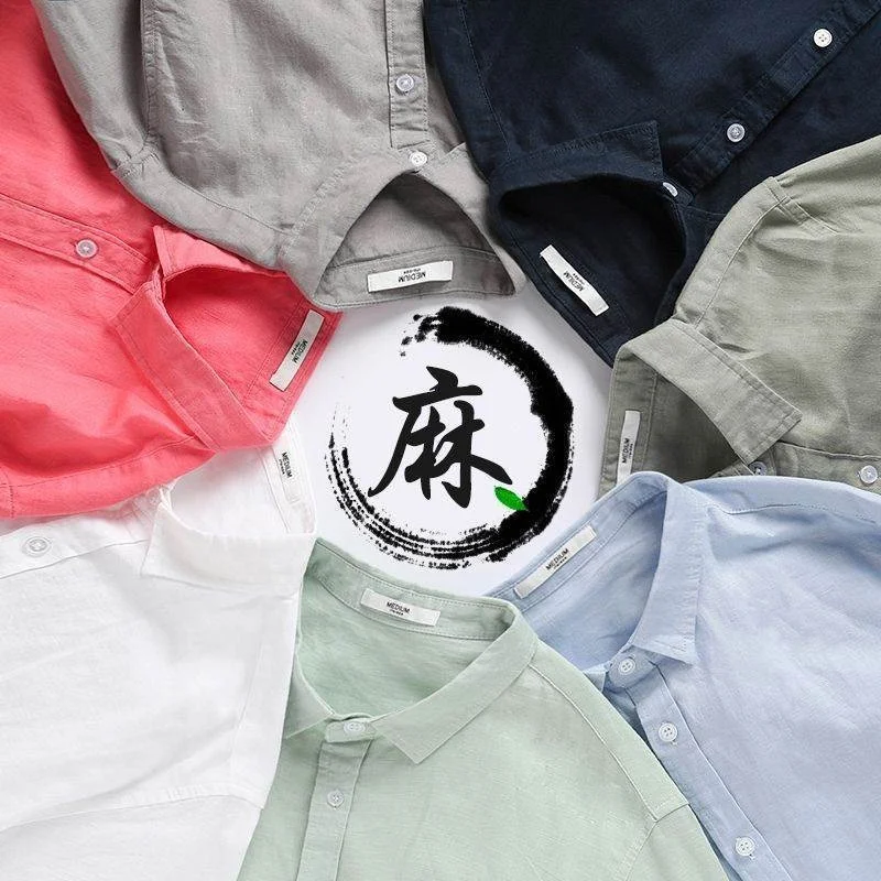 Primavera Verano fino ort Sve Linen irt hombres Casual suelto algodón Lino largo Sve irt Jaet blanco Slim Fit arp Collar