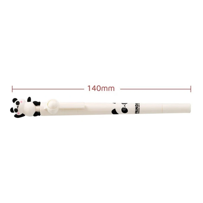 Caneta Esferográfica Kawaii Panda, Canetas Gel Criativas, Escrita Rotativa, Material de Escritório Escolar, Tinta Preta, 0.5mm, 4 Pcs