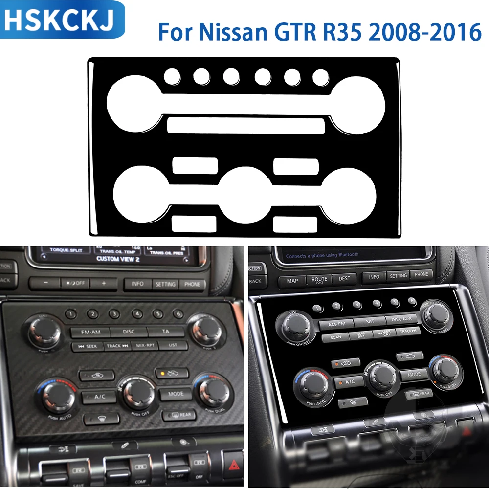 

For Nissan GTR R35 2008-2016 Gloss Black Plastic Accessories Car Interior Instrument Central Control Panel Cover Trim Sticker