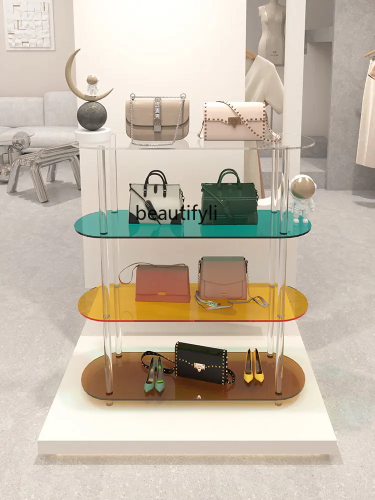 yj Clothing Store Acrylic Display Rack Multi-Functional Rack for Holding Shoes and Bags Storage Rack Display Rack