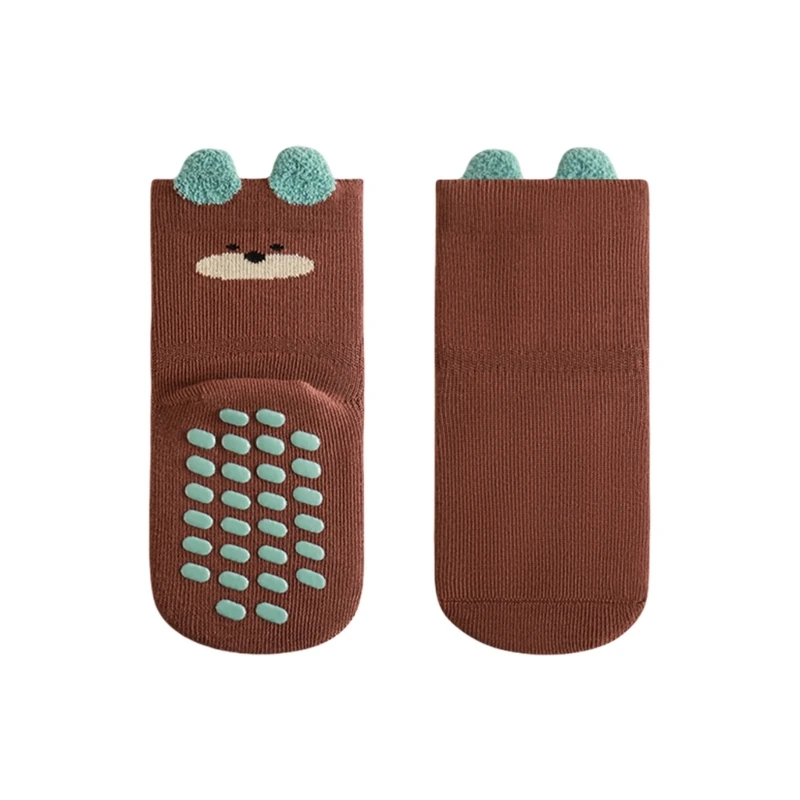 J2HD Autumn Print Baby Walking Socks Nonslip Bottom Combed Cotton Comfortable