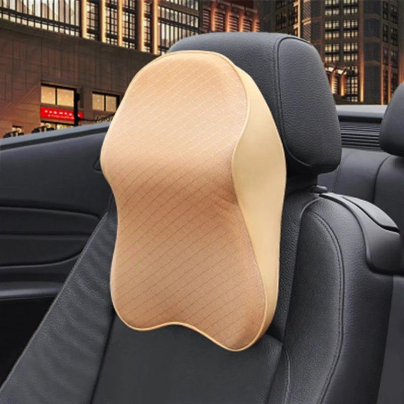 Car Pillow Seat Headrest Cushion Memory Foam Pillow Breathable Head and Neck Pain Relief Travel Neck Support