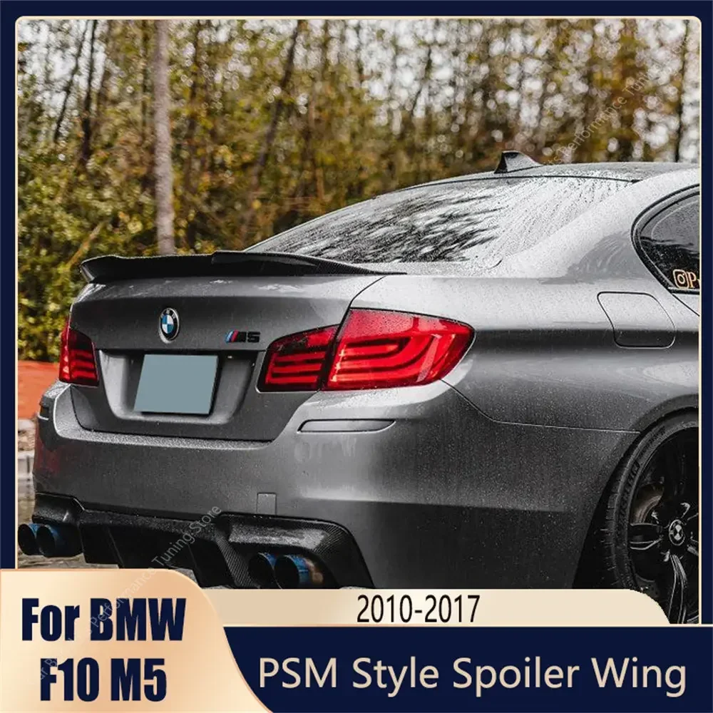 PSM Style Rear Spoiler For BMW F10 Rear Trunk Spoiler Wing Series 5 520i 528i 530d 535i M550i M5 Spoiler Caps Bodykits 2010-2017