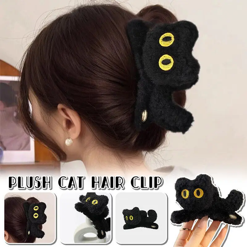 

Женская плюшевая заколка для волос в виде кошки, зимняя плюшевая заколка для девочек, трехмерная заколка в виде кота, милая заколка в виде акулы, коготь для волос, большая заколка в виде когтей, новинка