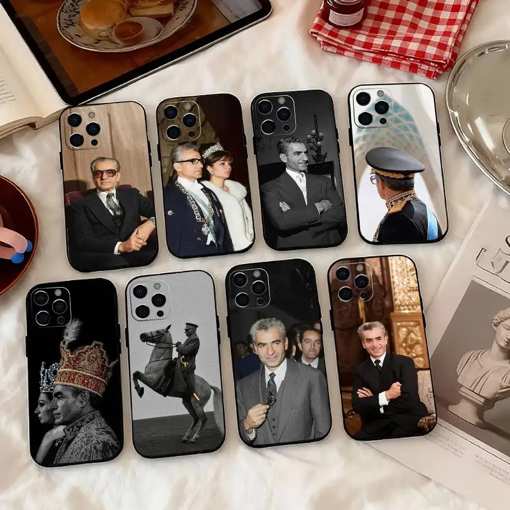

M-Mohammad Reza Pahlavi Iran Phone Case For iPhone 17,16,15,14,13,12,11 Plus,Pro Max,XS,Soft Silicone Black Cover