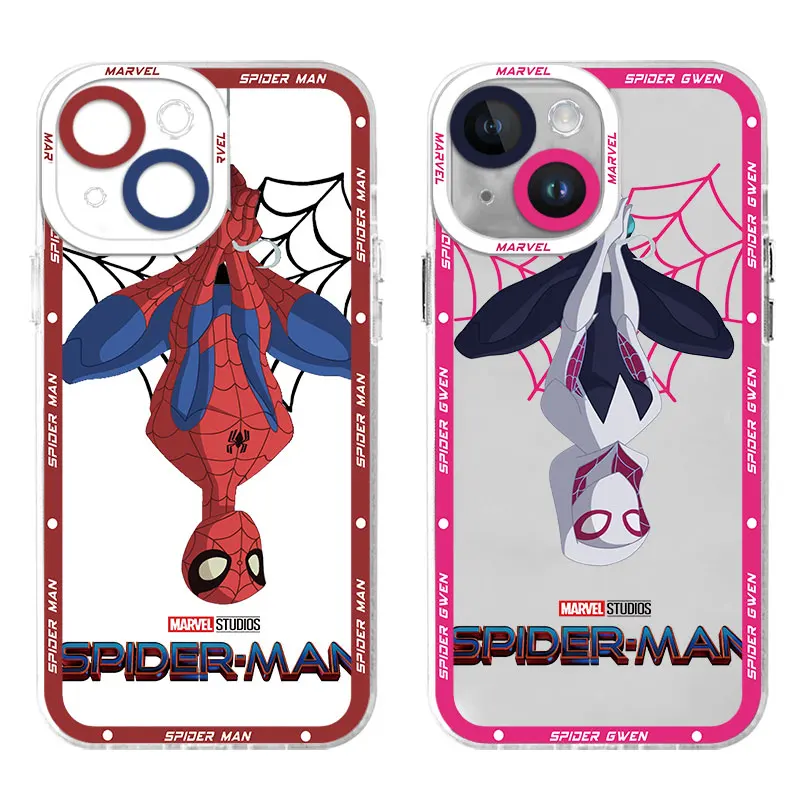 Marvel Spider man Gwen Case for iPhone 11 Pro 15 Pro 12 XR SE 7 8 XS Max 14 Pro Max 13 Mini 12 Pro Silicone Cover Bumper