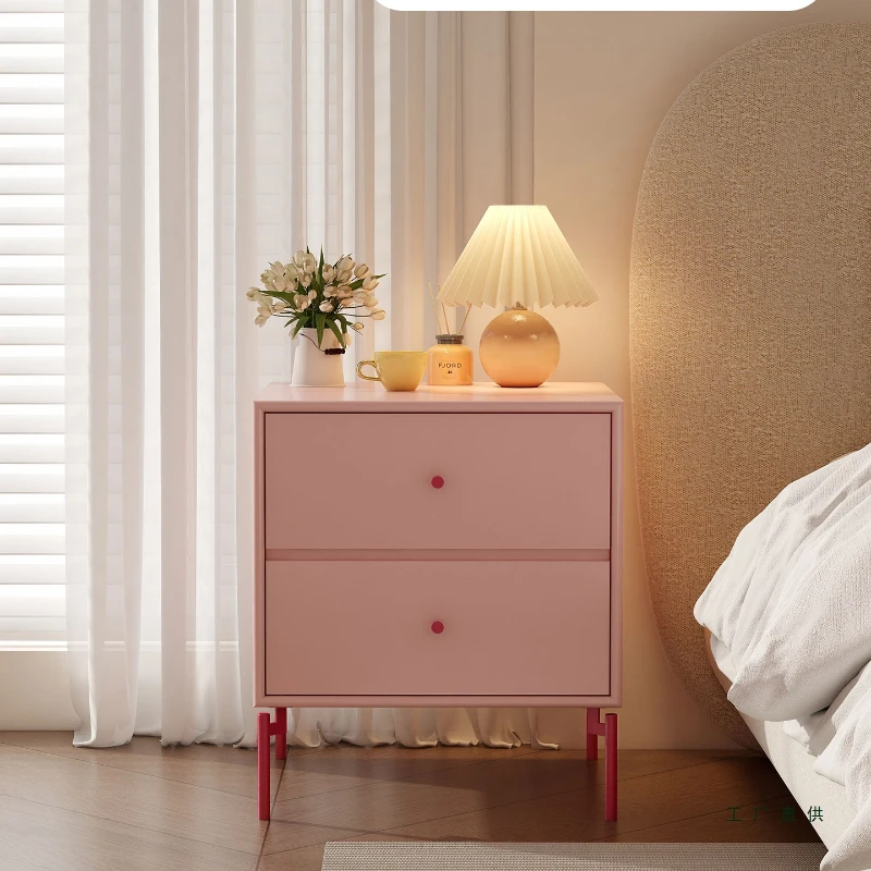 طاولة بجانب السرير، خزانة تخزين بسيطة وحديثة، أثاث من الخشب الصلب لغرفة النوم