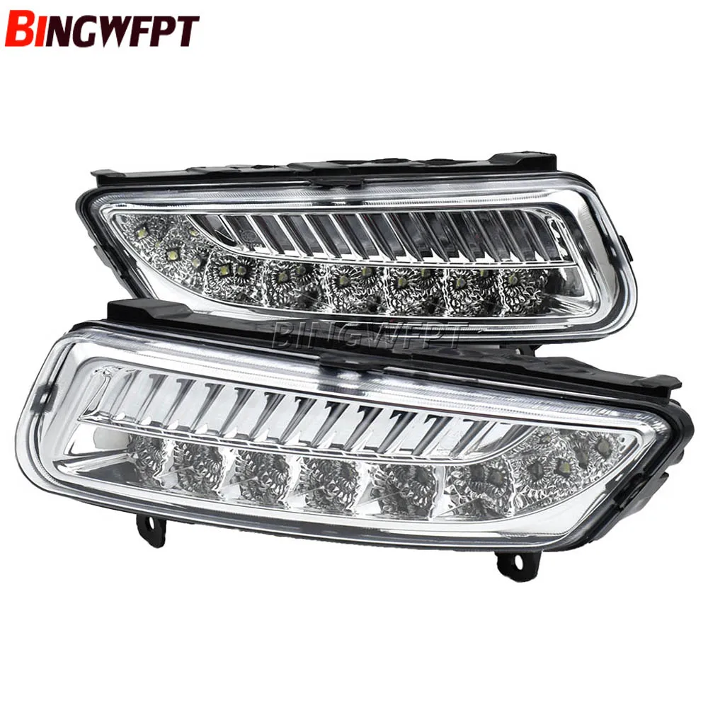 2pcs LED fog light For VW Polo 6R 2010 2011 2012 2013 2014 Front Bumper DRL Driver Lights