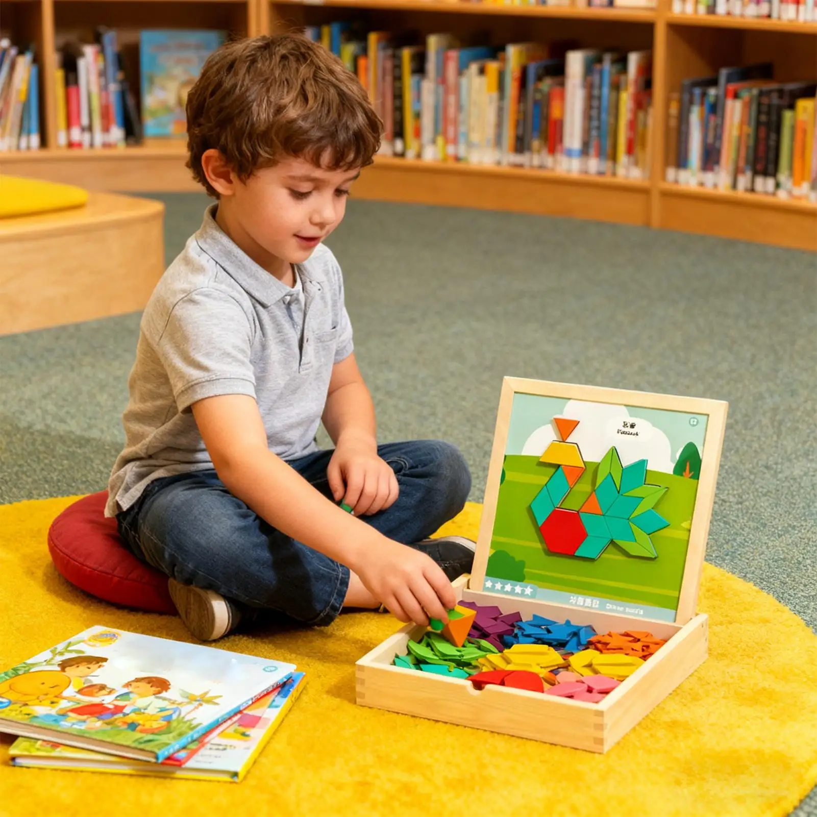 مجموعة ألغاز مغناطيسية على شكل تانجرام لتطوير الخيال ألعاب تعليمية مبكرة هندسية للأطفال والأولاد والبنات والسفر المنزلي #4