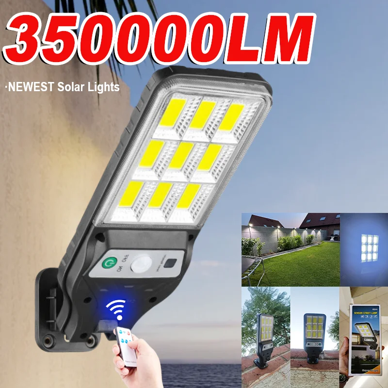 2025 350000LM Multifunctional Solar Lamp Outdoor Garden Solar LED Light IP65 Waterproof Sunlight Powered Spotlight Motion Sensor