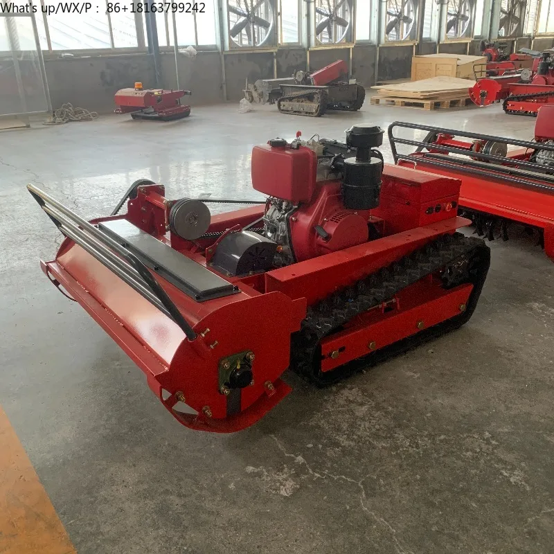 

Multifunctional Remote Control Crawler Lawn Mower for Home Use on Road Slope Small Wasteland Mower Engine Motor New Condition