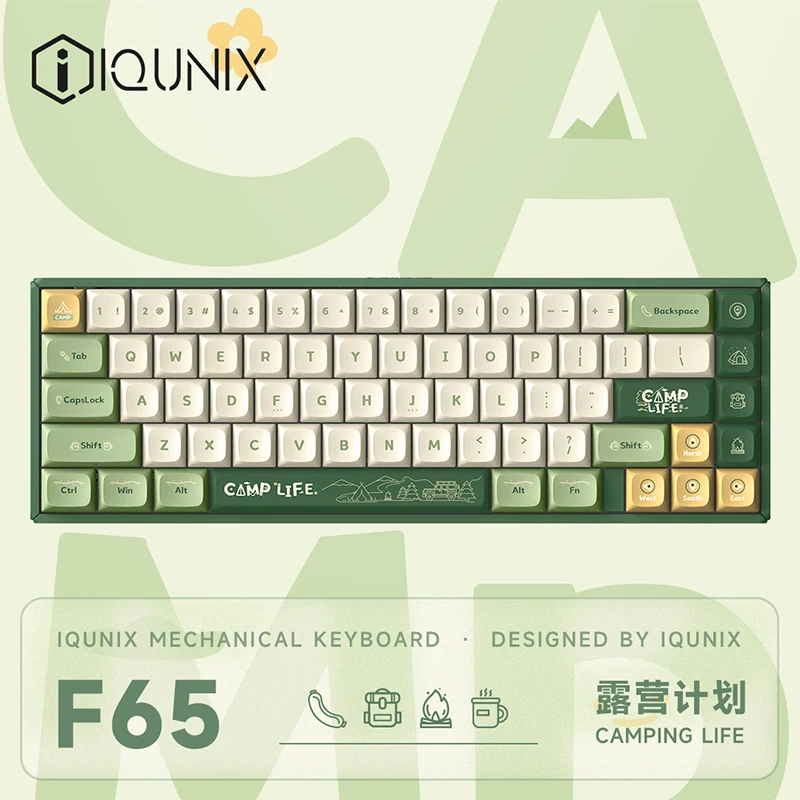 IQUNIX F65 CAMPING Wireless Mechanical Keyboard Hot Swap RGB Backlight TTC V2switch 260days Long endurance