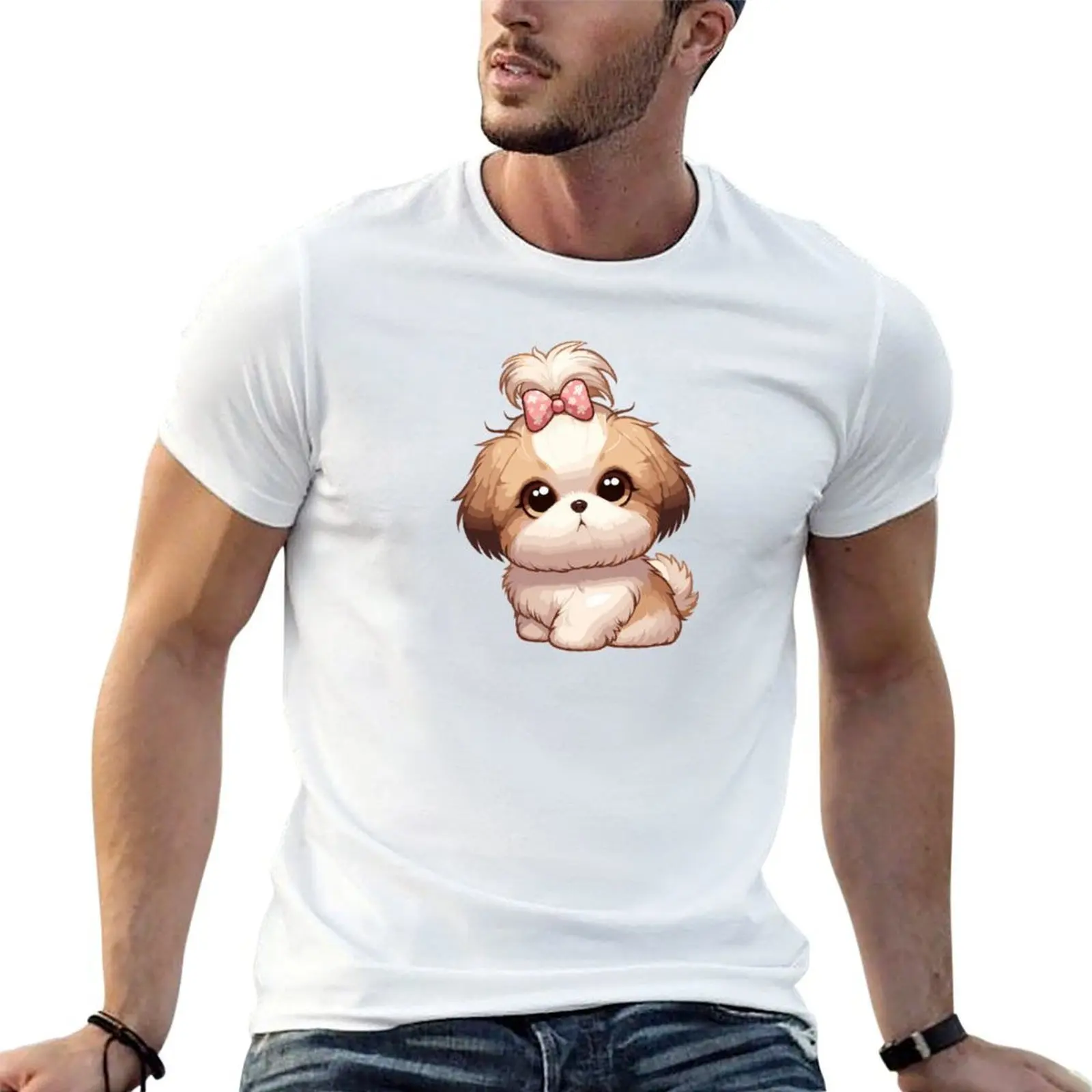 

Confused Shih Tzu T-Shirt t shirts for man graphic funny t shirts for man pack cotton T-Shirt