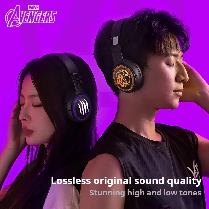 

Совместные накладные Bluetooth-наушники серии Marvel, беспроводные гарнитуры с шумоподавлением, длительный срок службы батареи, подарок на День святого Валентина