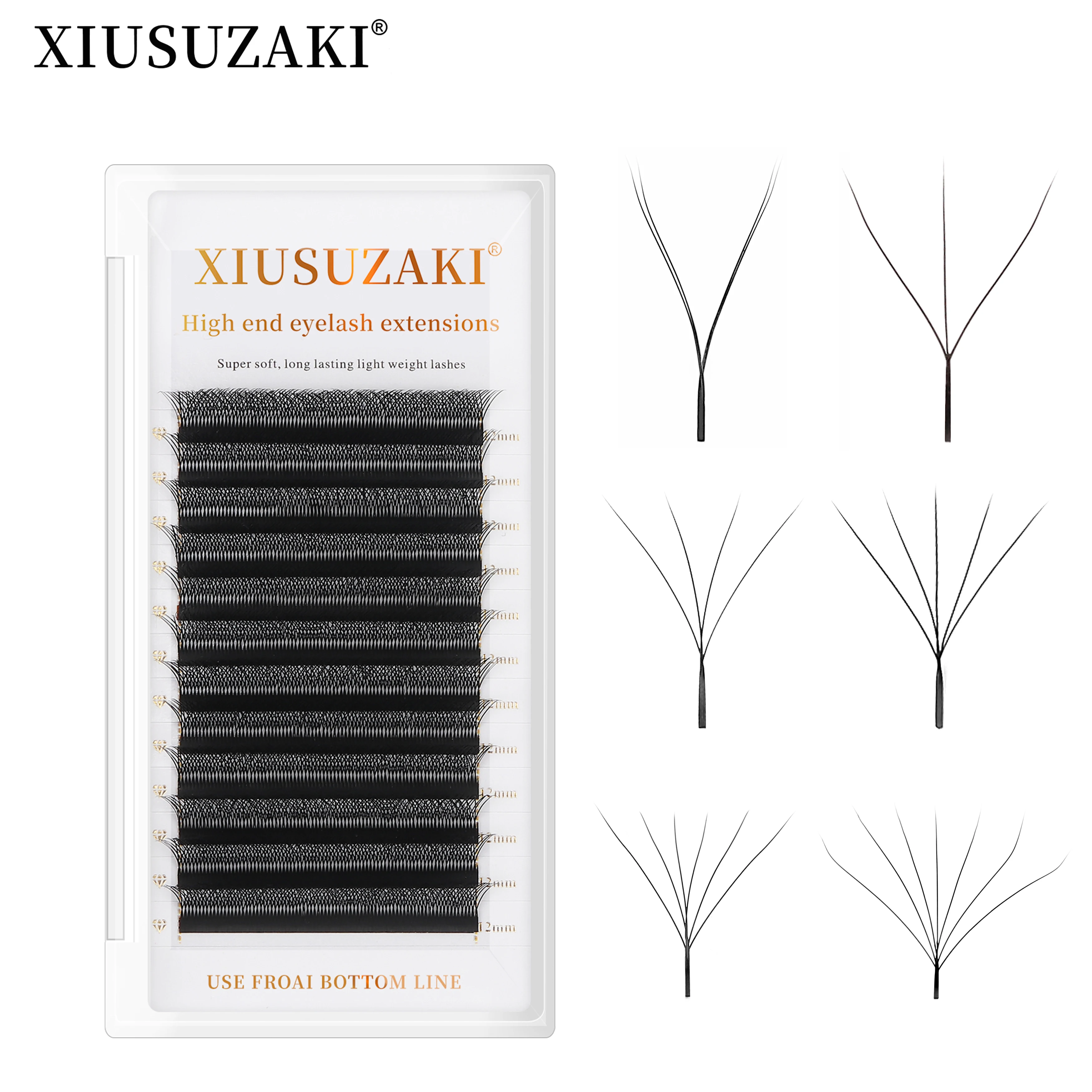 XIUSUZAKI W Shaped Bloom 2D 3D 4D 5D 6D 7D 8D Automatic Flowering Premade Fans Eyelashes Extensions Natural YY Individual Lashes