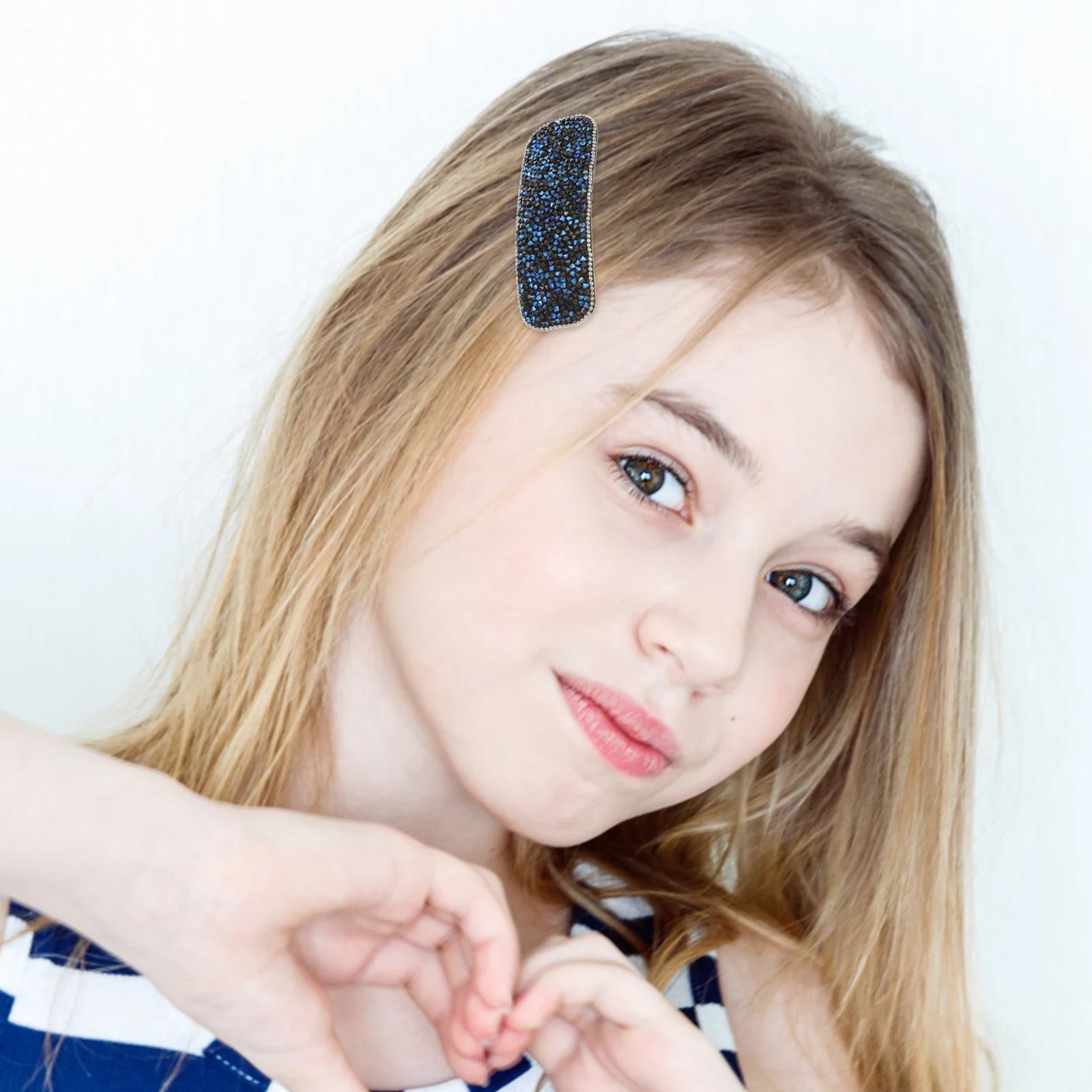 

4pcs Crystal Hair Clips Square Metal Snap Barrettes For Kids Girls Bright Color Party Festival School Use Hair Accessories