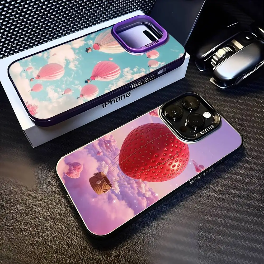 

Hot Air Balloon Phone Case For iPhone 16,15,14,13,12,11,Mini,Pro,MAX Purple Matte Shockproof Cover