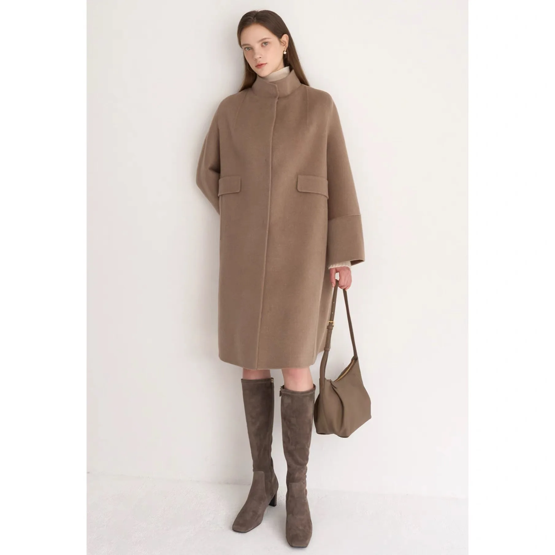 كاميرا مزدوجة الجوانب Jaet ليمون الجبن MIN25 الخريف الوقوف طوق H-ape التخسيس تنوعا مخيط يدويا ملابس خارجية #2