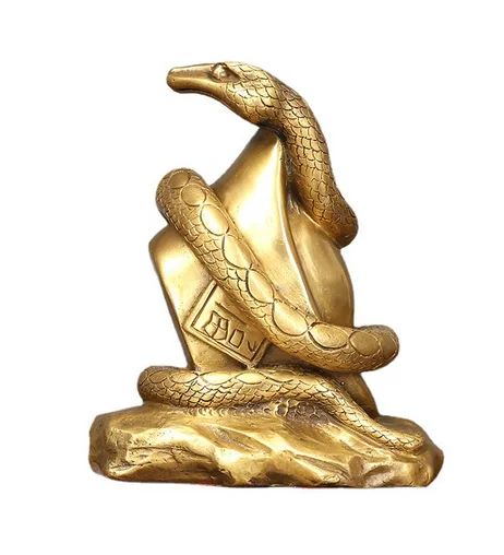 

Small brass zodiac snake ornaments, handicrafts, business office, living room, home decor, decoration