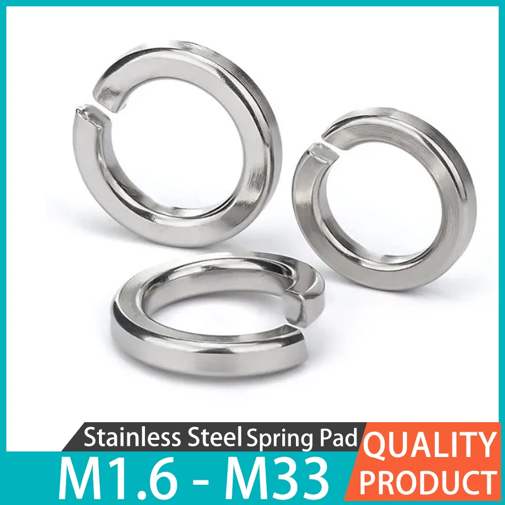 

Elastic Gasket M1.6 M2 M2.5 M3 M4 M5 M6 M8 M10 M12 M14 M16 M18 M20 M22 M24 M27 M30 304 Stainless Steel Spring Split Lock Washer