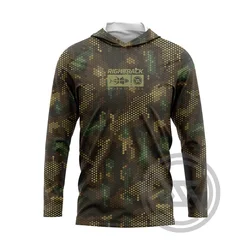 New RIGHTTRACK Men's Hoodies Fishing Clothing UPF50  UV Camouflage Hunting Climbing Camping Hiking Mesh Outdoor Apparel
