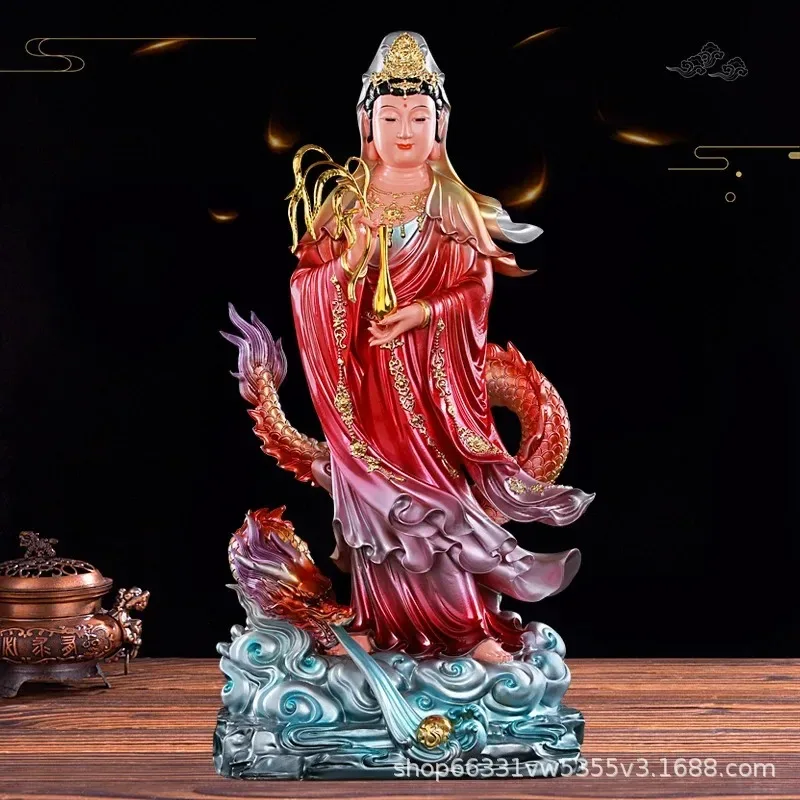 Q-2 new Copper Color Dragon Tread, Guanyin Buddha Statue, Buddhist Hall, Temple Dedication Ornament, Nanhai Guanyin