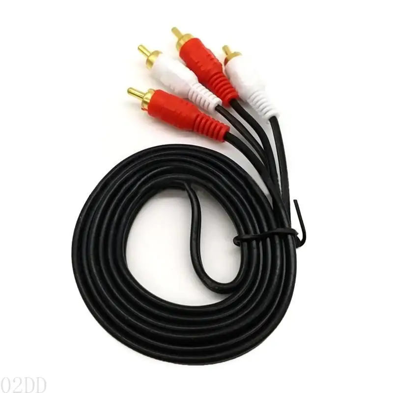 

02DD 2 RCA Мужчина до 2RCA мужской аудио -видео кабель RCA Splitter Cable 1,5 м для 3 м 5 м для DVD Sound Box Sound Dingers