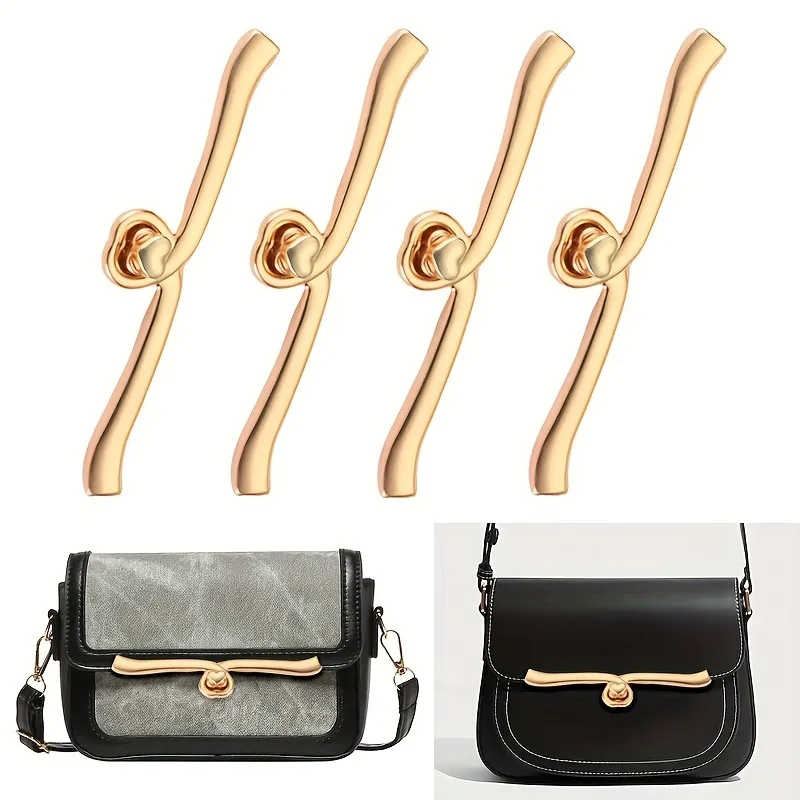 

8/12pcs Golden Heart-Shaped Twist Lock Clasps Durable Iron Luggage Additions Handmade Bags DIY Wallet Making Secure Woven Bags