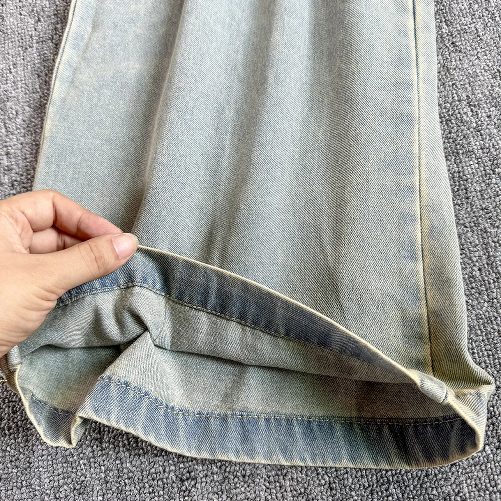 2025 ฤดูร้อนสไตล์ใหม่อารมณ์แขนกุด DENIM Romper,แฟชั่นผู้หญิง Street บุคลิกภาพสูงเอวยาวขากว้าง Jumpsuit