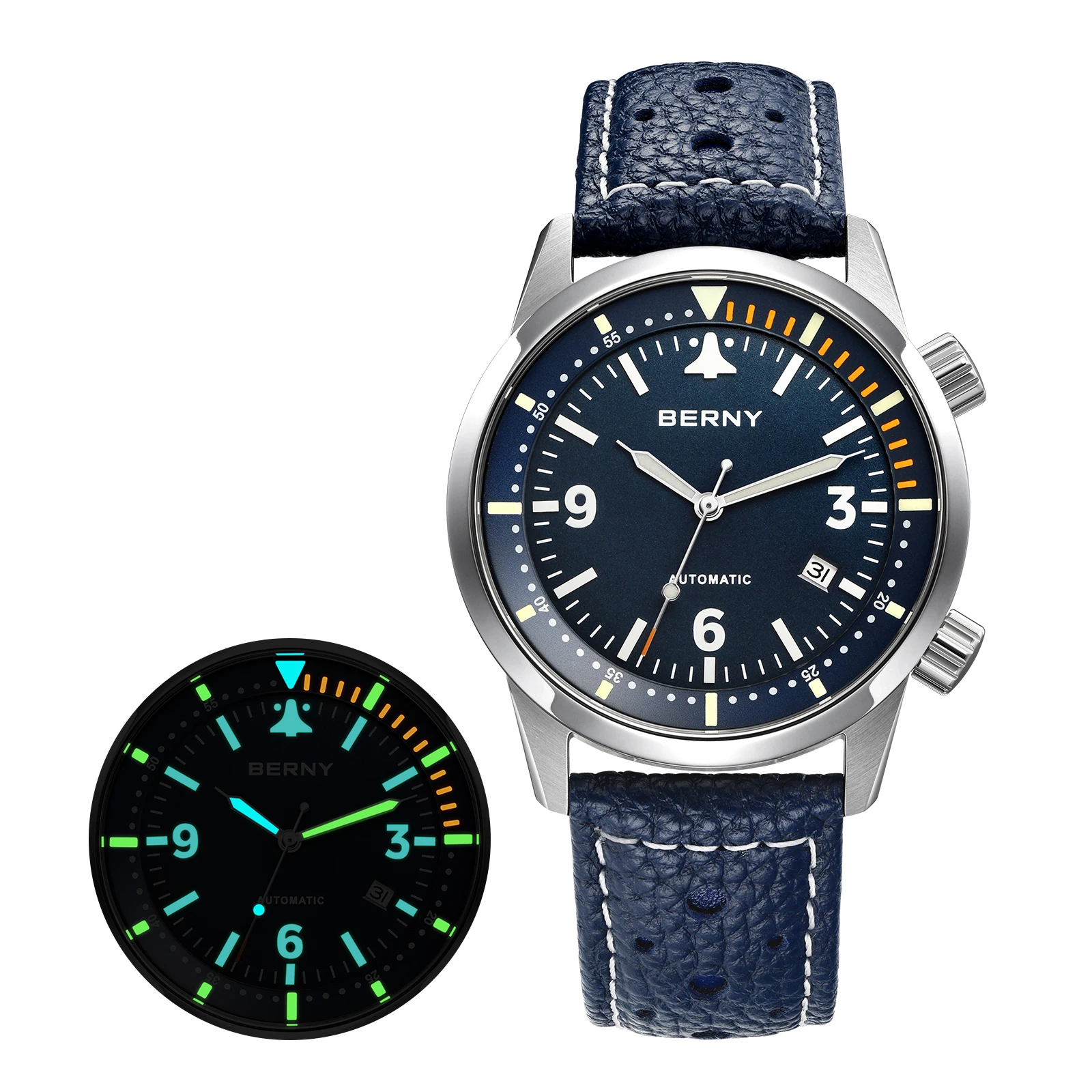 BERNY Automatische Herrenuhren, Top-Qualität, 20 ATM, 316L, leuchtender Saphir, AR-Beschichtung, Original ST1612, luxuriöse, modische Herren-Armbanduhr
