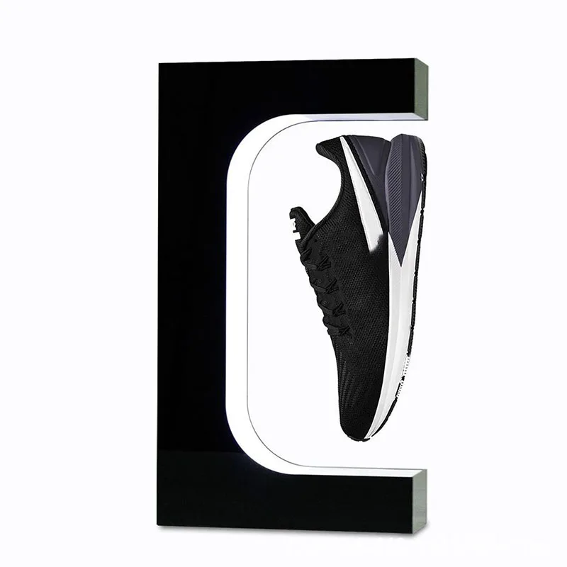220 Magnetic 360° Rotating Levitation LED Shoe Display Stand Floating Sneaker Display Rack for Shoe Store & Home Decoration