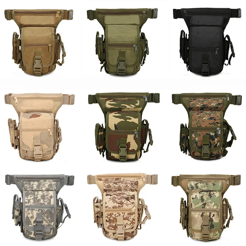 Adjustable Tactical Drop Leg Belt Bag, Army Waist Packs, Molle Leg Pouch, Hiking, Cycling, Outdoor Sport Accessories