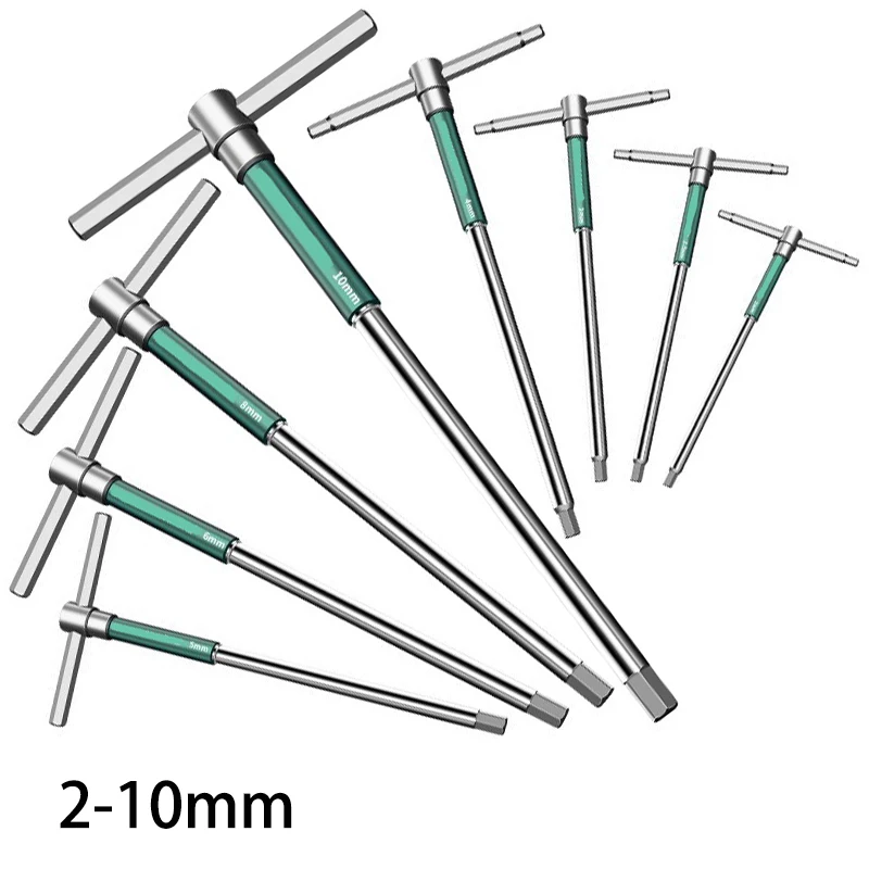 고속 회전 육각 슬라이딩 로드 렌치, T 타입 육각 토크 렌치, 자전거 자동차 기계 워크샵 도구, 수공구