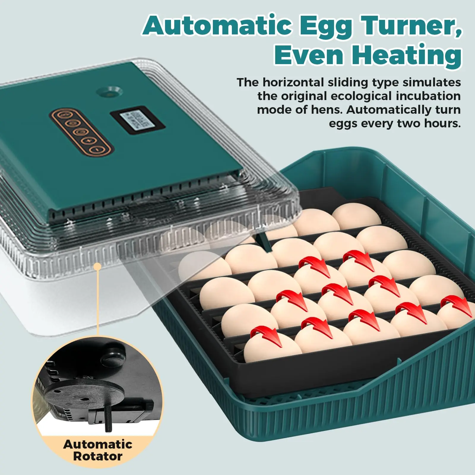 25 Egg Incubator for Hatching Chicks with Automatic Egg Turner Pro, Humidity Display, Egg Candler and Day Tractor for Chicken