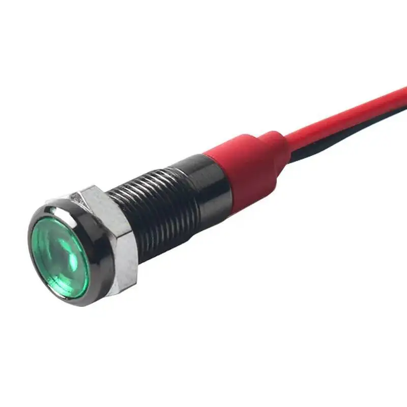 5pcs 6mm 3v 12v Metal Indicator Light Signal Lamp Warning Pilot Light With LED Black Housing Power view 4