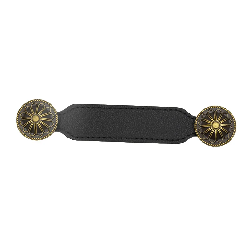 Nordic Cowhide Wardrobe Drawer Door Leather Handle Modern Pull Furniture Cabinet Door Handles Kitchen Wardrobe Cabinet Knobs