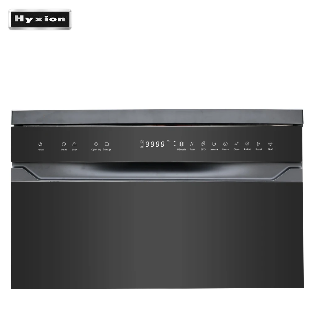 Hyxion Factory  Europe Semi-integrated Dishwasher 24inch 220V built in 15  Capacity portable handheld dishwasher