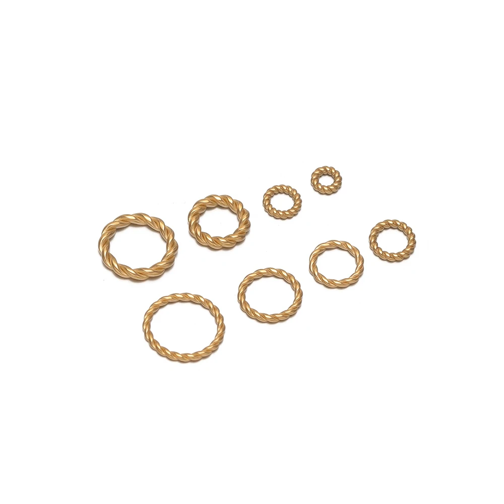 20-50 Stück Edelstahl-Drehseil-Kreisanhänger, Verbinder, geschlossene Biegeringe für DIY-Schmuckherstellung, Halsketten und Armbänder – Detail 1